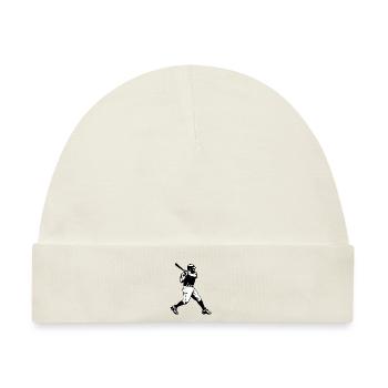 Baseball Player Silhouette Batter - Sports Design - Baby Premium Organic Mütze - Naturweiß - Vorne