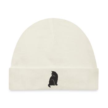 Ausdrucksstarke schwarze Katze. Geschenkidee - Baby Premium Organic Mütze - Naturweiß - Vorne