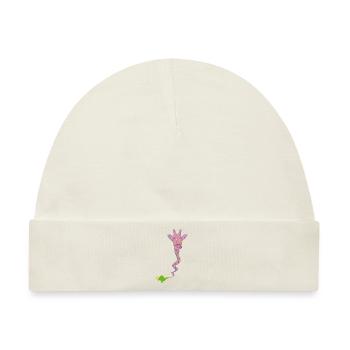 Wunderaffe - Wunderlampe mit Giraffe Geschenk - Baby Premium Organic Mütze - Naturweiß - Vorne