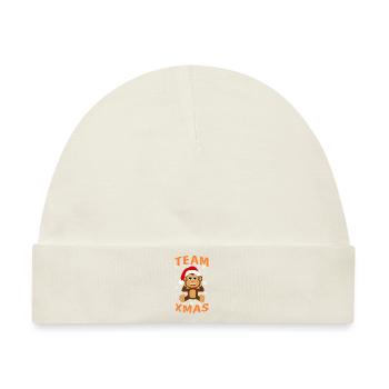 Team Schimpanse Xmas für Service Crews - Baby Premium Organic Mütze - Naturweiß - Vorne
