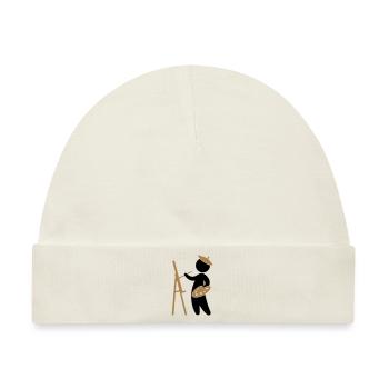 Ein Maler arbeitet an seinem Meisterwerk - Baby Premium Organic Mütze - Naturweiß - Vorne