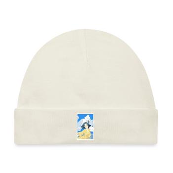 Frau mit gelben Kleid - Baby Premium Organic Mütze - Naturweiß - Vorne