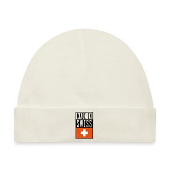 swiss made in - Baby Premium Organic Mütze - Naturweiß - Vorne