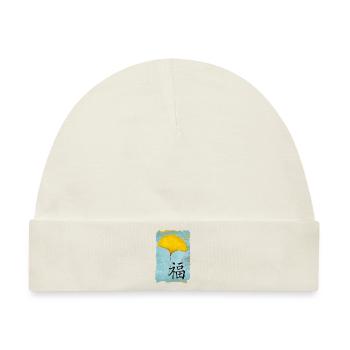 Ginkgo Feng Shui Design Glück 1.0 - Baby Premium Organic Mütze - Naturweiß - Vorne