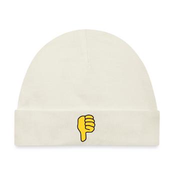 Emoji Daumen runter Skizze Farbe - Baby Premium Organic Mütze - Naturweiß - Vorne