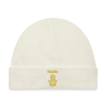 Habibi. Goldene Hand von Fatima - Baby Premium Organic Mütze - Naturweiß - Vorne