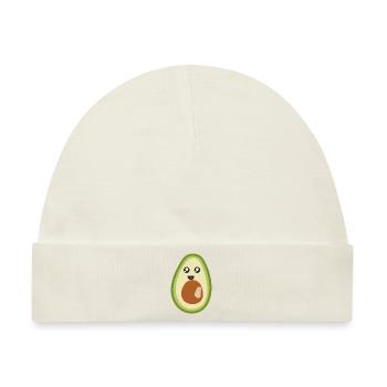 Stylishes Avocado design - Baby Premium Organic Mütze - Naturweiß - Vorne