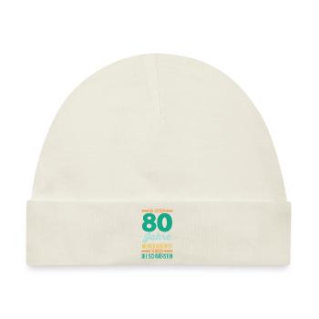 Achtzig Achtzigster 80 Jahre Geburtstag - Baby Premium Organic Mütze - Naturweiß - Vorne