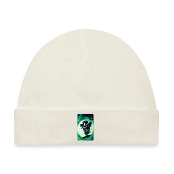 Surfing Green Space Owl - Baby Premium Organic Mütze - Naturweiß - Vorne