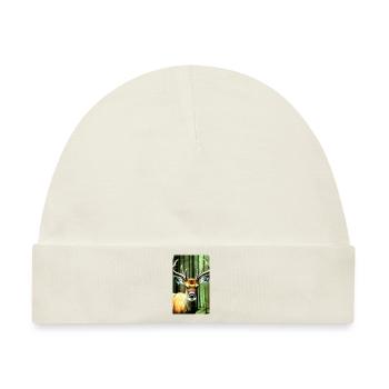 Cooles Comic-Porträt eines wilden Rothirsches majestätisch - Baby Premium Organic Mütze - Naturweiß - Vorne