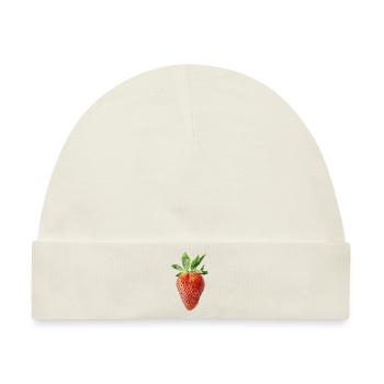 Saftige rote Erdbeere, Sommer - Baby Premium Organic Mütze - Naturweiß - Vorne