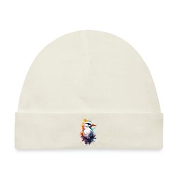 Graffiti Watercolor Möwe Seagull - Baby Premium Organic Mütze - Naturweiß - Vorne