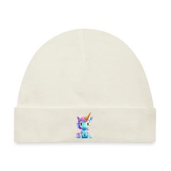 Einhorn Mädchen Unicorn Fabeltier Einhörner - Baby Premium Organic Mütze - Naturweiß - Vorne