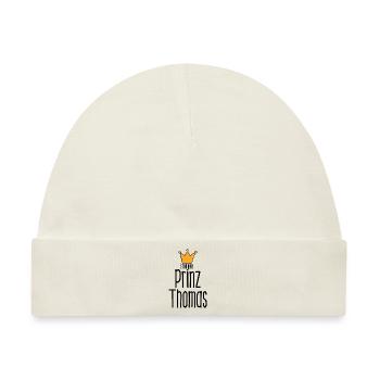 Strampler Prinz Thomas - Baby Spruch lustig - Baby Premium Organic Mütze - Naturweiß - Vorne