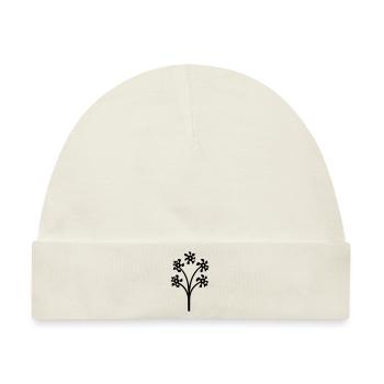 Blume mit Stiel - Baby Premium Organic Mütze - Naturweiß - Vorne