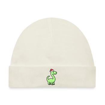 Dinosaurier Brontosaurus Weihnachtsmann - Baby Premium Organic Mütze - Naturweiß - Vorne
