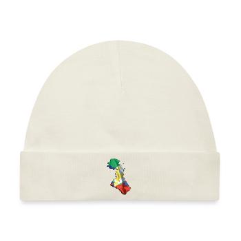 (RU) Dagestan Flagge in (RU) Dagestan Landkarte - Baby Premium Organic Mütze - Naturweiß - Vorne
