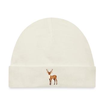 stolzer Hirsch - Baby Premium Organic Mütze - Naturweiß - Vorne