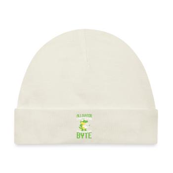 Alligator Computer Nerd Byte für Krokodil Fan - Baby Premium Organic Mütze - Naturweiß - Vorne