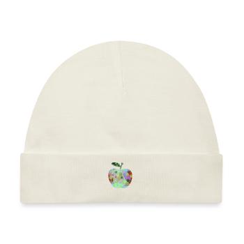Bunter Apfel mit Klecksen - Baby Premium Organic Mütze - Naturweiß - Vorne