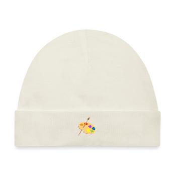 Farbpalette und Pinsel - Baby Premium Organic Mütze - Naturweiß - Vorne