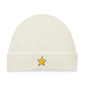 Smiley Star - Baby Premium Organic Mütze - Naturweiß - Vorne