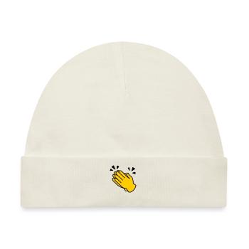 Emoji Applaus Skizze Farbe - Baby Premium Organic Mütze - Naturweiß - Vorne