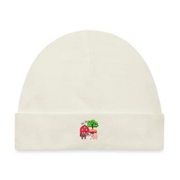 Babysprüche Babykleidung Kinderkleidung - Baby Premium Organic Mütze - Naturweiß - Vorne