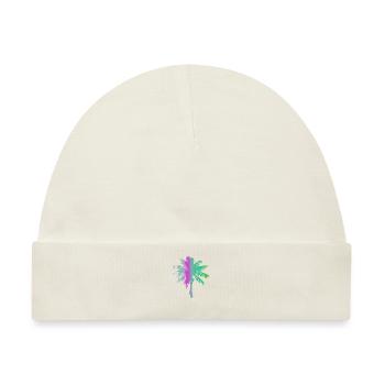 Tropisches Strand Paradies Palmen Regenbogen 3 - Baby Premium Organic Mütze - Naturweiß - Vorne