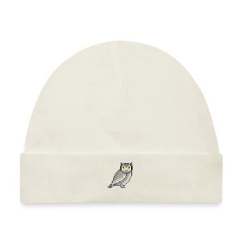 Pixel- Owl - Baby Premium Organic Mütze - Naturweiß - Vorne
