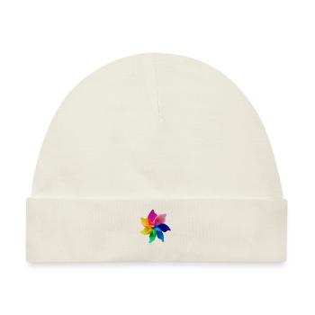 Windmühle in Regenbogenfarben - Baby Premium Organic Mütze - Naturweiß - Vorne