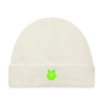 Schlaue Nerd Katze Hornbrille Geek Kätzchen Brille - Baby Premium Organic Mütze - Naturweiß - Vorne