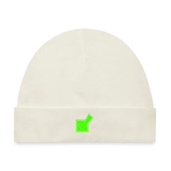 Häkchen Symbol Ankreuzen - Baby Premium Organic Mütze - Naturweiß - Vorne