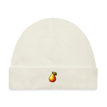 Birne - Frucht - Baby Premium Organic Mütze - Naturweiß - Vorne