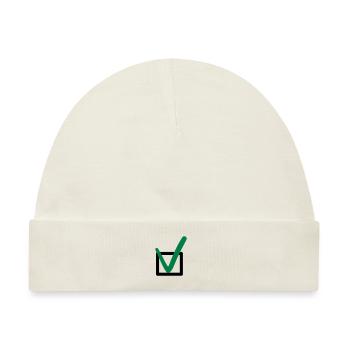 Häkchen Zeichen Symbole - Baby Premium Organic Mütze - Naturweiß - Vorne