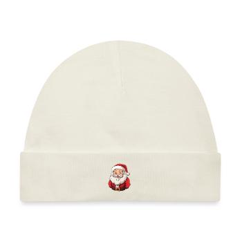 Herziger kleiner Weihnachtsmann mit Bart und Mütze - Baby Premium Organic Mütze - Naturweiß - Vorne