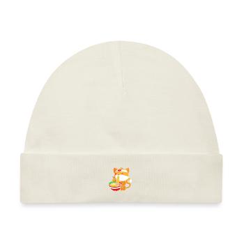 Maneki Neko Japan Glücksbringer - Baby Premium Organic Mütze - Naturweiß - Vorne