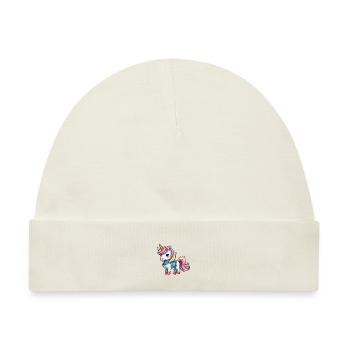 Einhorn Wandkunst, niedliches, buntes Einhorn - Baby Premium Organic Mütze - Naturweiß - Vorne