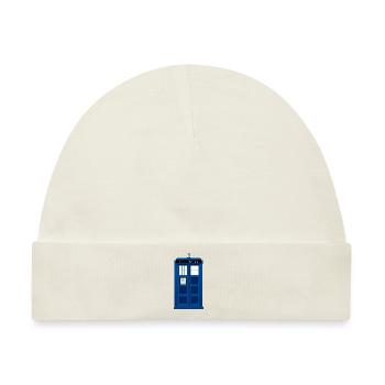 Police box tardis - Baby Premium Organic Mütze - Naturweiß - Vorne