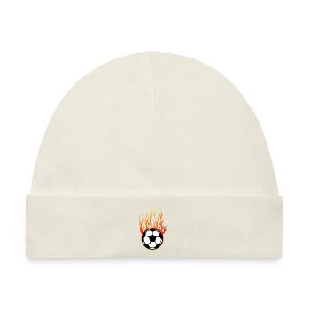 Fußball Fußball Flamme Flamme Flamme Logo - Baby Premium Organic Mütze - Naturweiß - Vorne