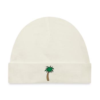 Palme palm tree palmier - Tropen - Strandurlaub - Baby Premium Organic Mütze - Naturweiß - Vorne