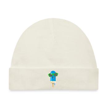 Eis am Stiel Sommerhitze coole Sonnenbrille lecker - Baby Premium Organic Mütze - Naturweiß - Vorne