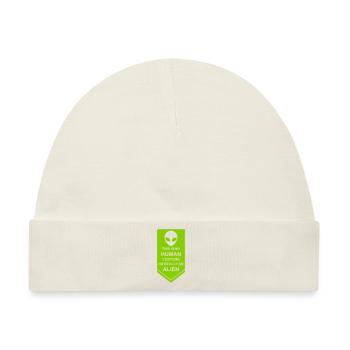 human costume alien Zitat - Baby Premium Organic Mütze - Naturweiß - Vorne