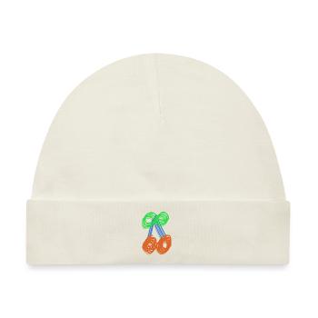 Sommerfest Kirschen 🍒 - Baby Premium Organic Mütze - Naturweiß - Vorne