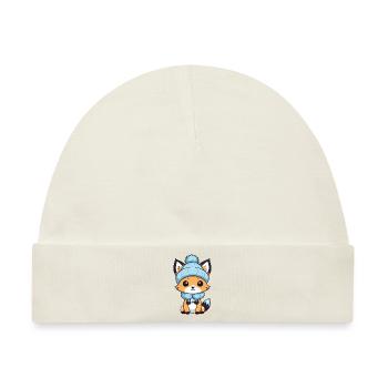 Fuchs Winter Comic - Baby Premium Organic Mütze - Naturweiß - Vorne