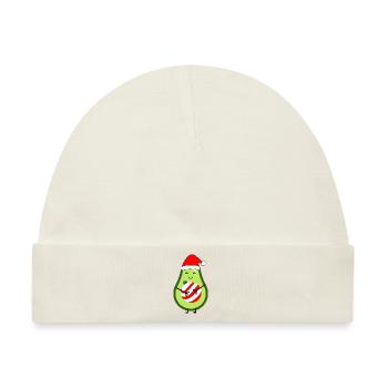 Liebevolle Avocado mit Weihnachtskugel - Baby Premium Organic Mütze - Naturweiß - Vorne