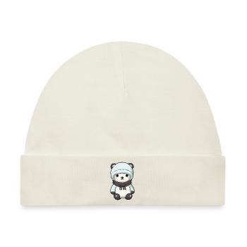 Eisbär Winter Polar Bär Comic - Baby Premium Organic Mütze - Naturweiß - Vorne