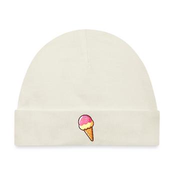 Erdbeer-Vanille-Eis - Baby Premium Organic Mütze - Naturweiß - Vorne