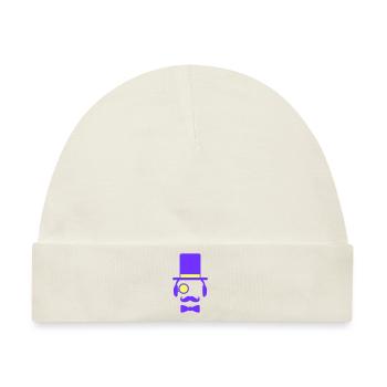 DJ Sir Schnurrbart Monokel Zylinder Cool Gentleman - Baby Premium Organic Mütze - Naturweiß - Vorne