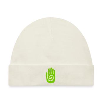 Schamane - Heilende Hand & Schutzsymbol - Grün - Baby Premium Organic Mütze - Naturweiß - Vorne